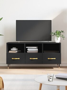 VidaXL Tv-meubel 102x36x50 cm bewerkt hout zwart
