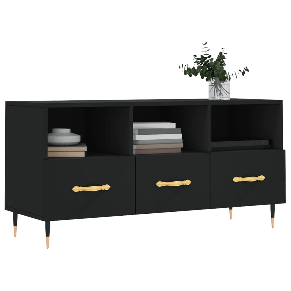 VidaXL Tv-meubel 102x36x50 cm bewerkt hout zwart