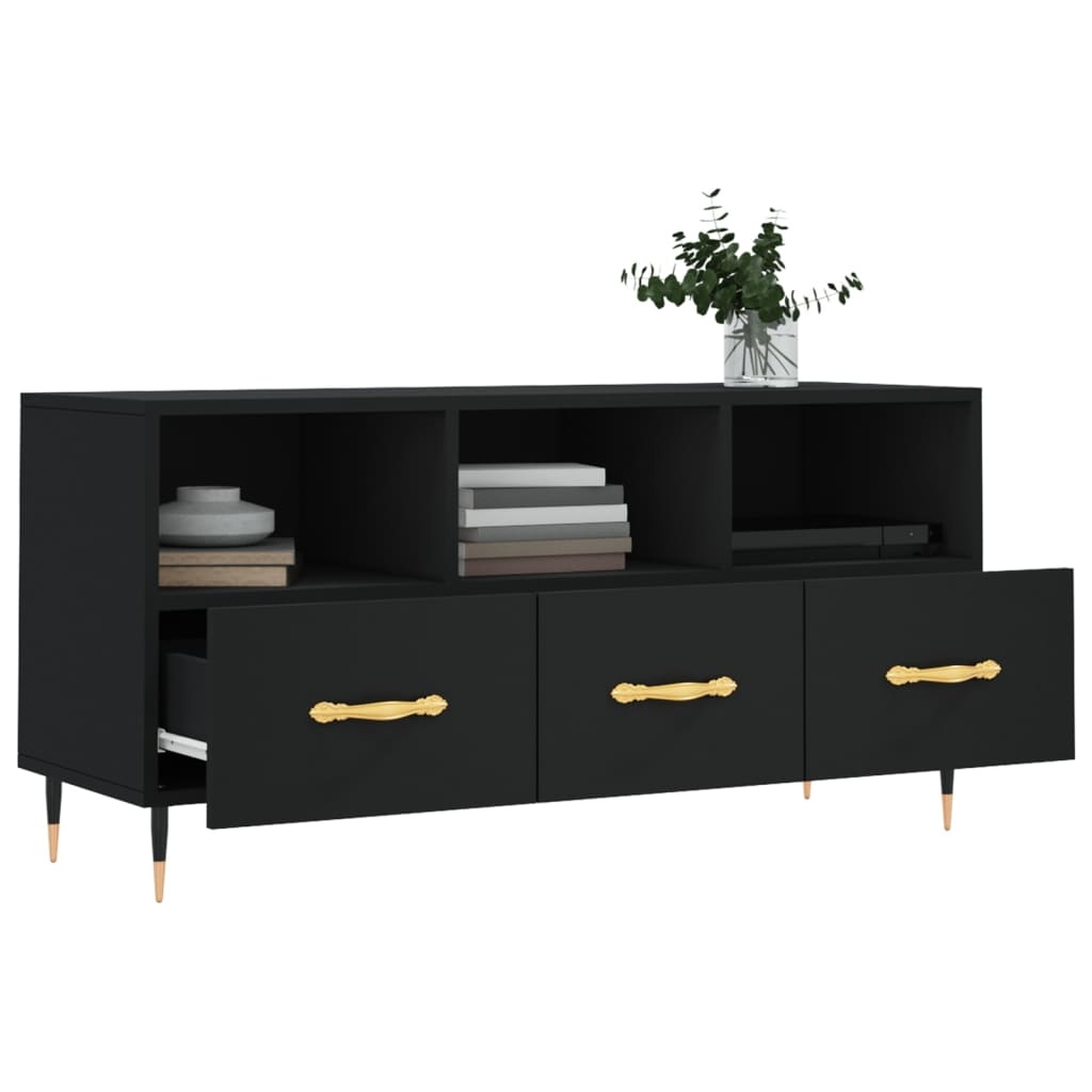 VidaXL Tv-meubel 102x36x50 cm bewerkt hout zwart