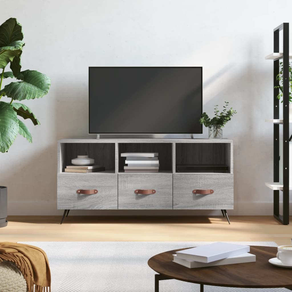 VidaXL Tv-meubel 102x36x50 cm bewerkt hout grijs sonoma eikenkleurig