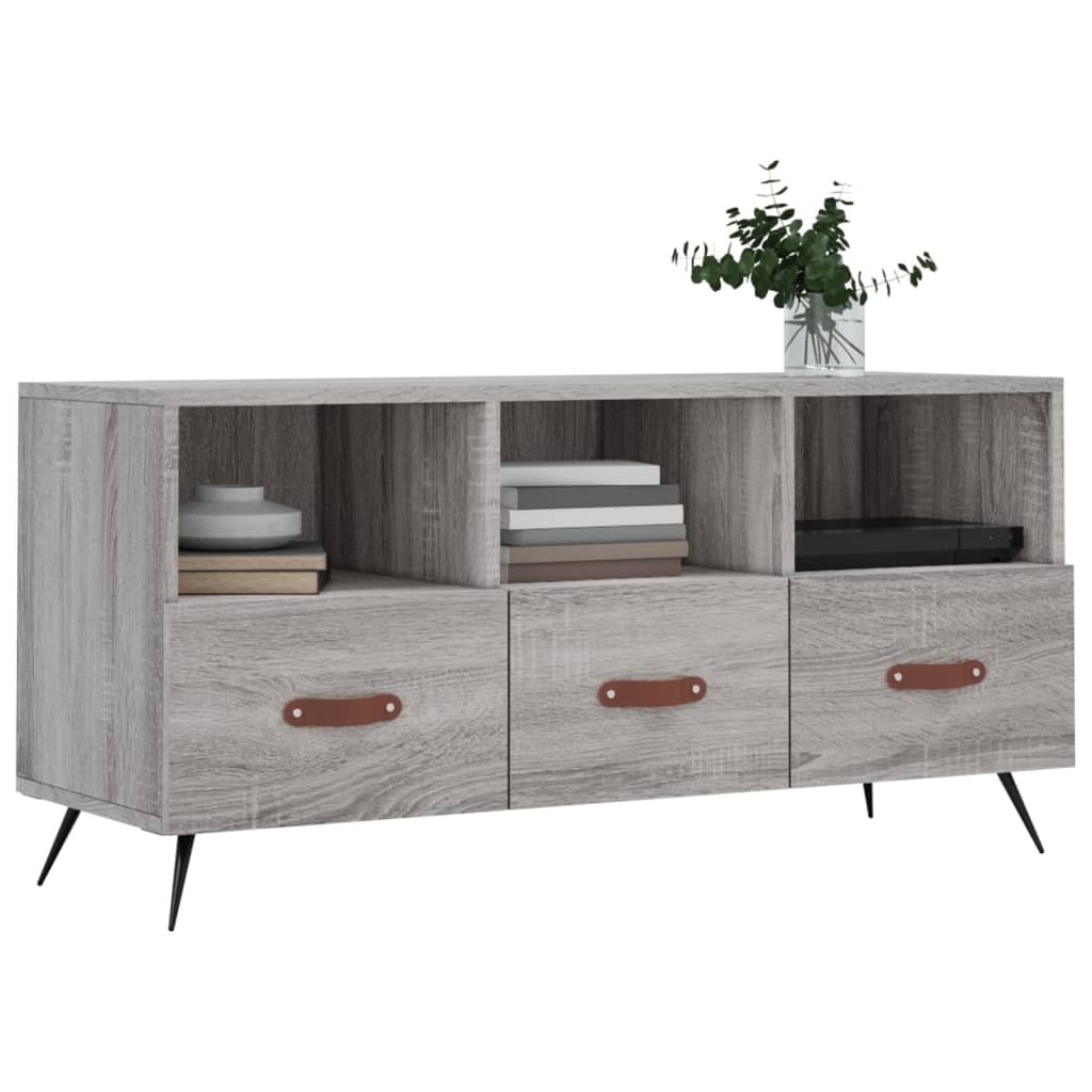 VidaXL Tv-meubel 102x36x50 cm bewerkt hout grijs sonoma eikenkleurig