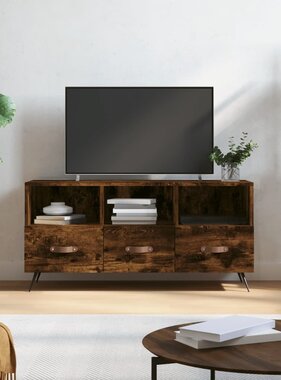 VidaXL Tv-meubel 102x36x50 cm bewerkt hout gerookt eikenkleurig