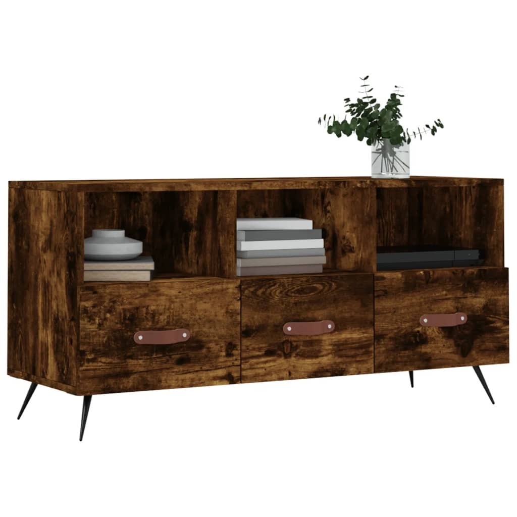 VidaXL Tv-meubel 102x36x50 cm bewerkt hout gerookt eikenkleurig