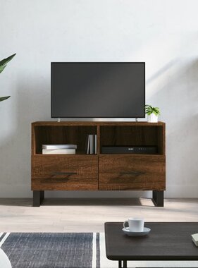 VidaXL Tv-meubel 80x36x50 cm bewerkt hout bruineikenkleurig