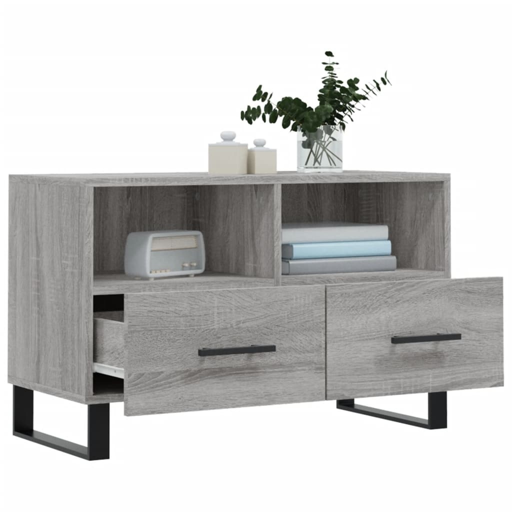 VidaXL Tv-meubel 80x36x50 cm bewerkt hout grijs sonoma eikenkleurig