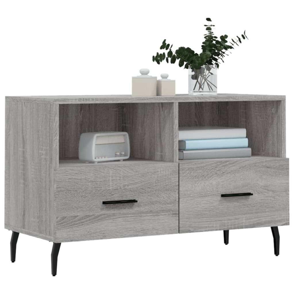 VidaXL Tv-meubel 80x36x50 cm bewerkt hout grijs sonoma eikenkleurig