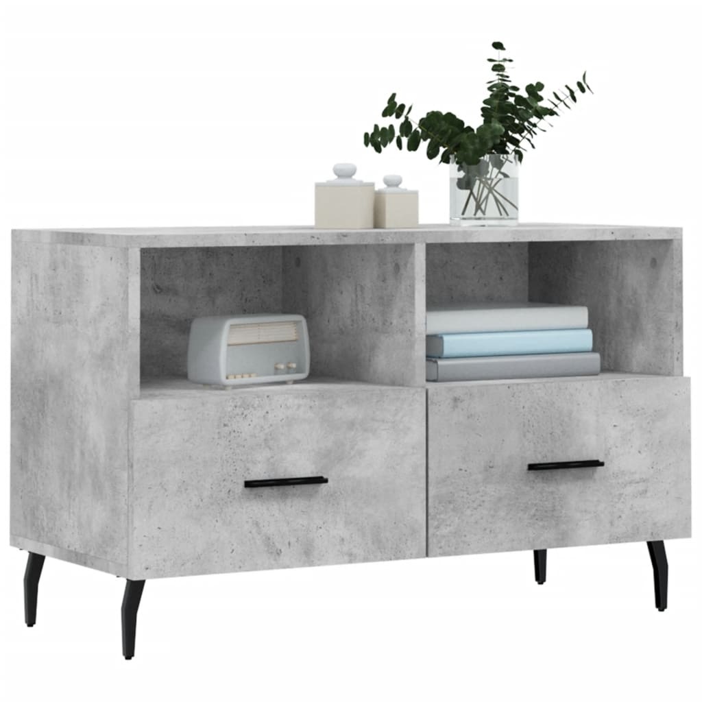VidaXL Tv-meubel 80x36x50 cm bewerkt hout betongrijs