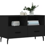 VidaXL Tv-meubel 80x36x50 cm bewerkt hout zwart