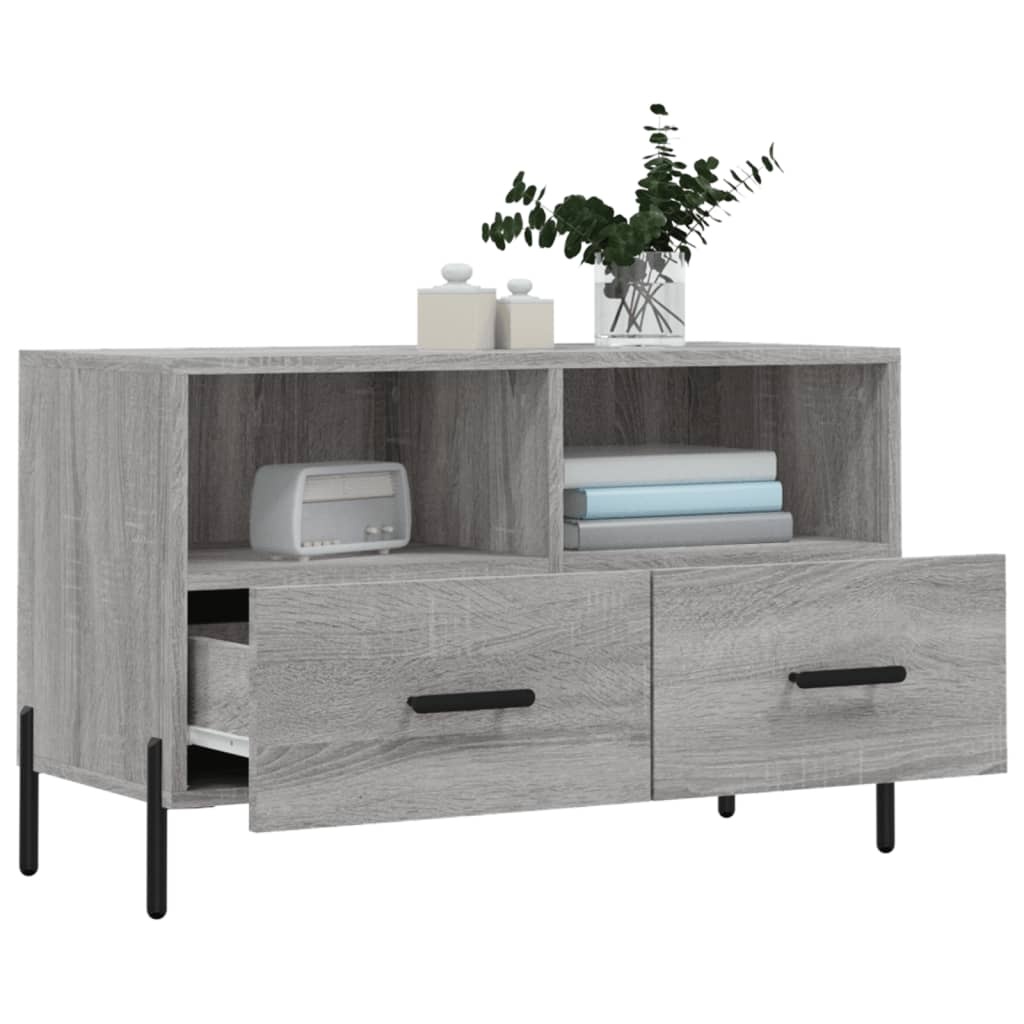 VidaXL Tv-meubel 80x36x50 cm bewerkt hout grijs sonoma eikenkleurig