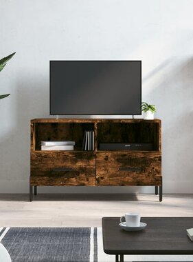 VidaXL Tv-meubel 80x36x50 cm bewerkt hout gerookt eikenkleurig