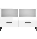 VidaXL Tv-meubel 80x36x50 cm bewerkt hout hoogglans wit