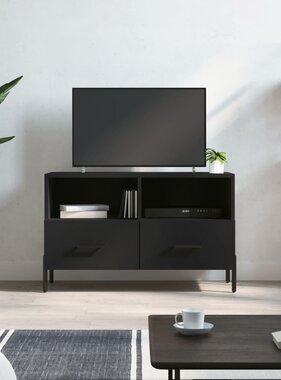 VidaXL Tv-meubel 80x36x50 cm bewerkt hout zwart