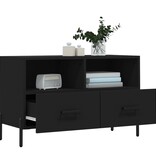 VidaXL Tv-meubel 80x36x50 cm bewerkt hout zwart