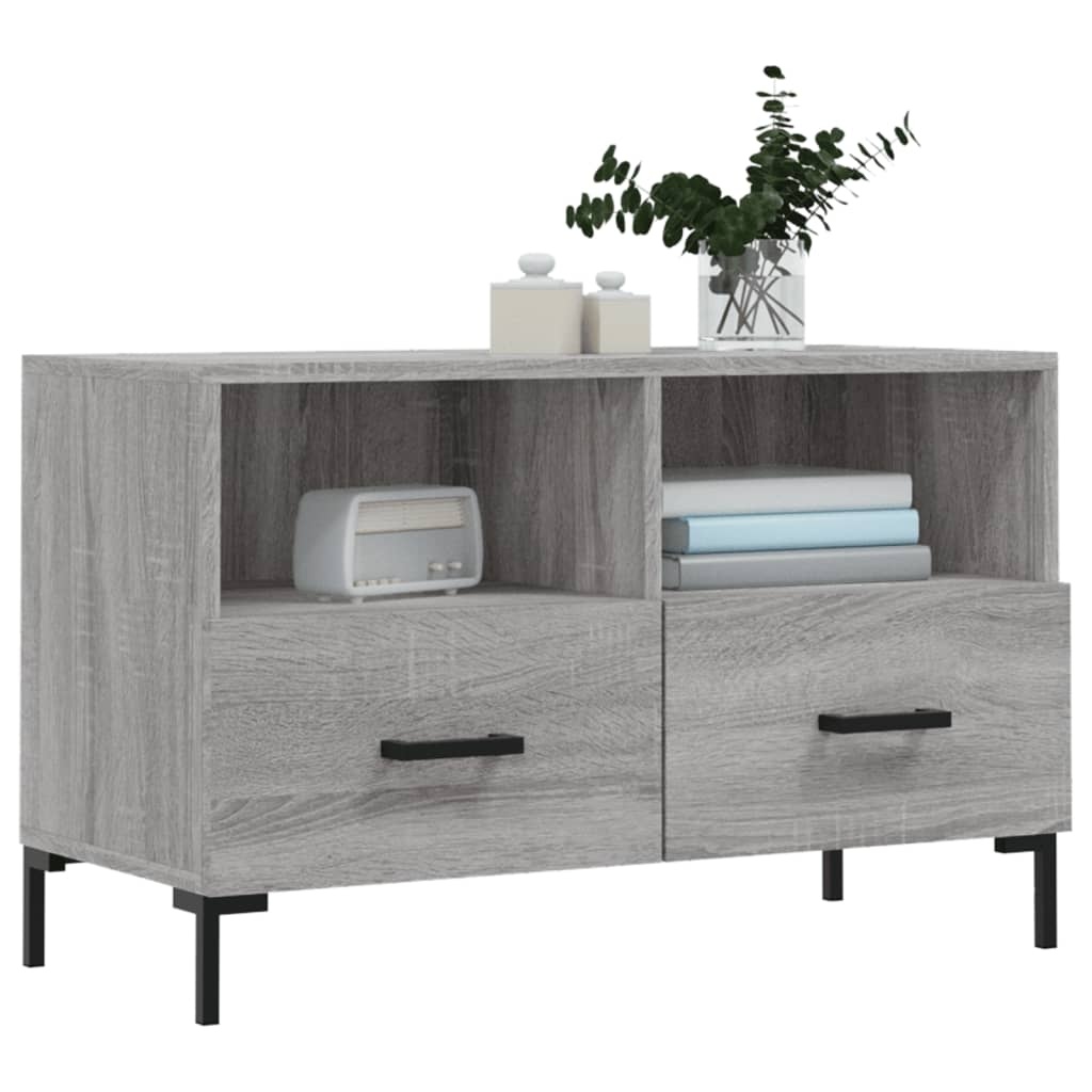 VidaXL Tv-meubel 80x36x50 cm bewerkt hout grijs sonoma eikenkleurig