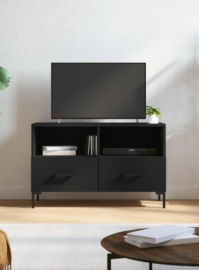 VidaXL Tv-meubel 80x36x50 cm bewerkt hout zwart
