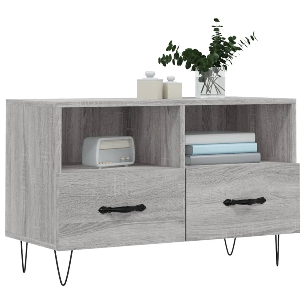VidaXL Tv-meubel 80x36x50 cm bewerkt hout grijs sonoma eikenkleurig