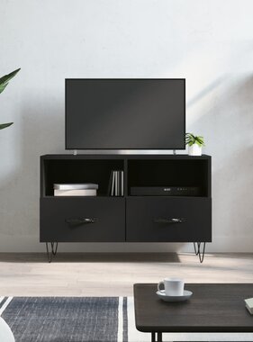 VidaXL Tv-meubel 80x36x50 cm bewerkt hout zwart