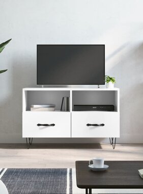 VidaXL Tv-meubel 80x36x50 cm bewerkt hout wit