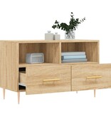 Tv-meubel 80x36x50 cm bewerkt hout sonoma eiken