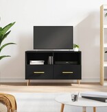 Tv-meubel 80x36x50 cm bewerkt hout zwart