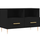 Tv-meubel 80x36x50 cm bewerkt hout zwart