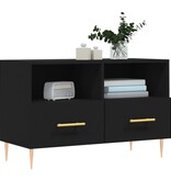 Tv-meubel 80x36x50 cm bewerkt hout zwart