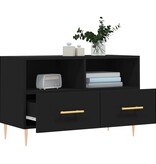 Tv-meubel 80x36x50 cm bewerkt hout zwart