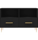 Tv-meubel 80x36x50 cm bewerkt hout zwart