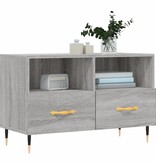 Tv-meubel 80x36x50 cm bewerkt hout grijs sonoma eikenkleurig