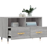 Tv-meubel 80x36x50 cm bewerkt hout grijs sonoma eikenkleurig