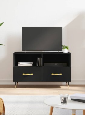 VidaXL Tv-meubel 80x36x50 cm bewerkt hout zwart