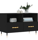 VidaXL Tv-meubel 80x36x50 cm bewerkt hout zwart