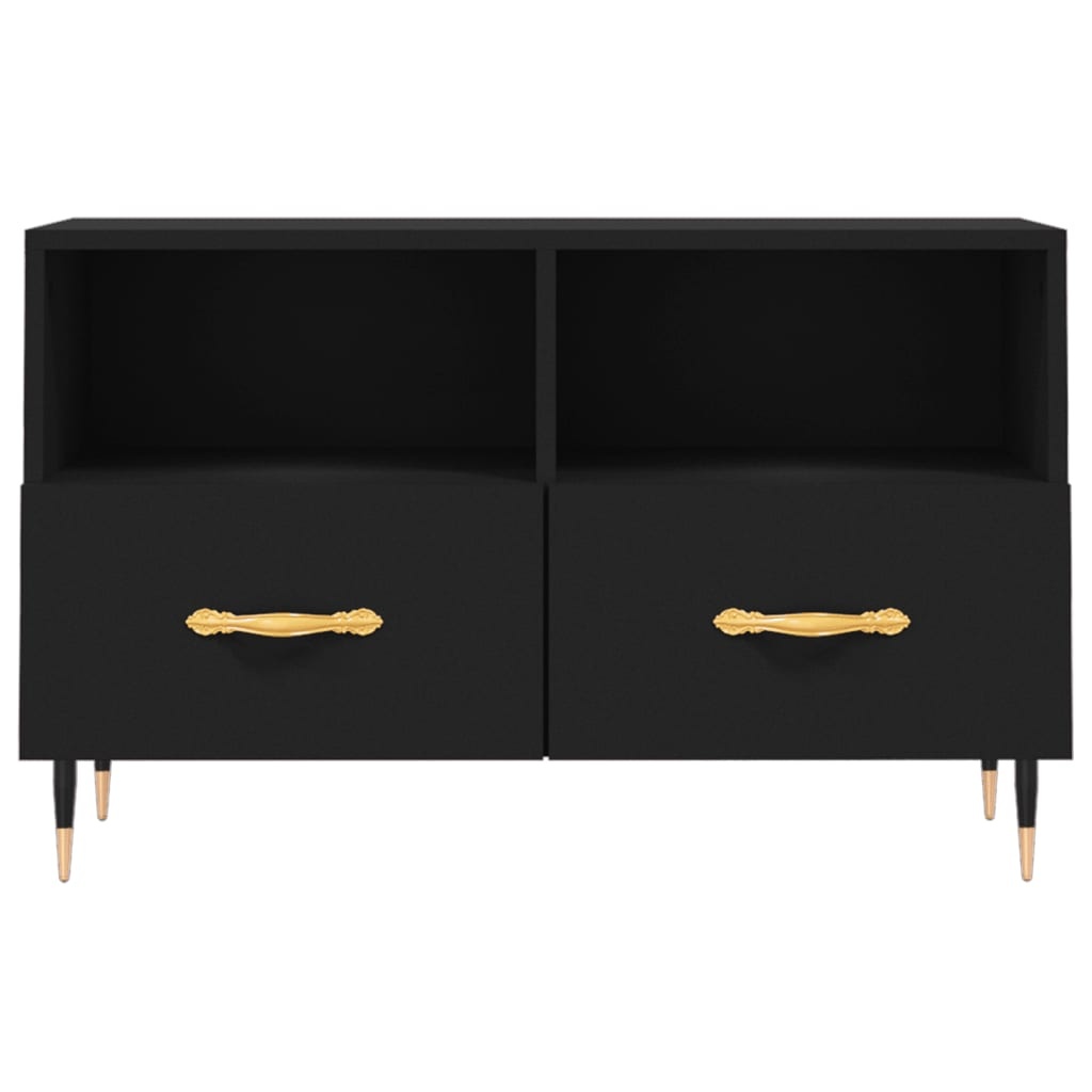 VidaXL Tv-meubel 80x36x50 cm bewerkt hout zwart