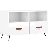 VidaXL Tv-meubel 80x36x50 cm bewerkt hout hoogglans wit