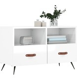 VidaXL Tv-meubel 80x36x50 cm bewerkt hout hoogglans wit