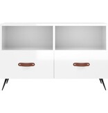 VidaXL Tv-meubel 80x36x50 cm bewerkt hout hoogglans wit