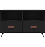 VidaXL Tv-meubel 80x36x50 cm bewerkt hout zwart