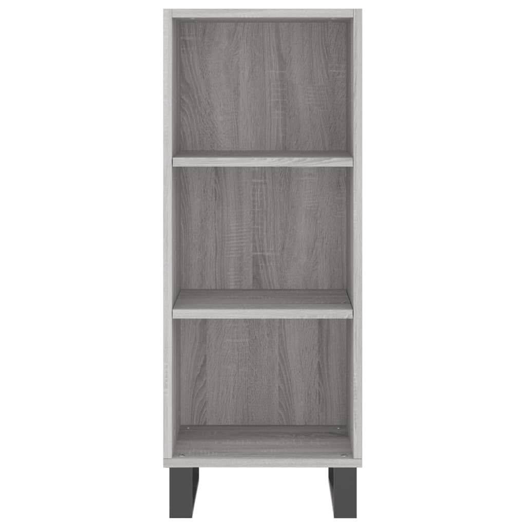 VidaXL Dressoir 34,5x32,5x90 cm bewerkt hout grijs sonoma eikenkleurig