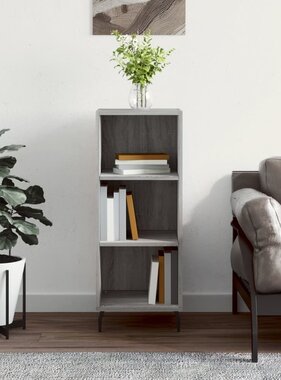 VidaXL Dressoir 34,5x32,5x90 cm bewerkt hout grijs sonoma eikenkleurig