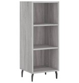 VidaXL Dressoir 34,5x32,5x90 cm bewerkt hout grijs sonoma eikenkleurig