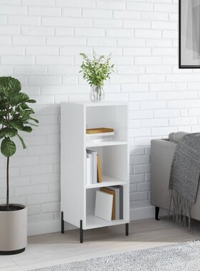 VidaXL Dressoir 34,5x32,5x90 cm bewerkt hout hoogglans wit