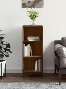 VidaXL Dressoir 34,5x32,5x90 cm bewerkt hout bruineikenkleurig