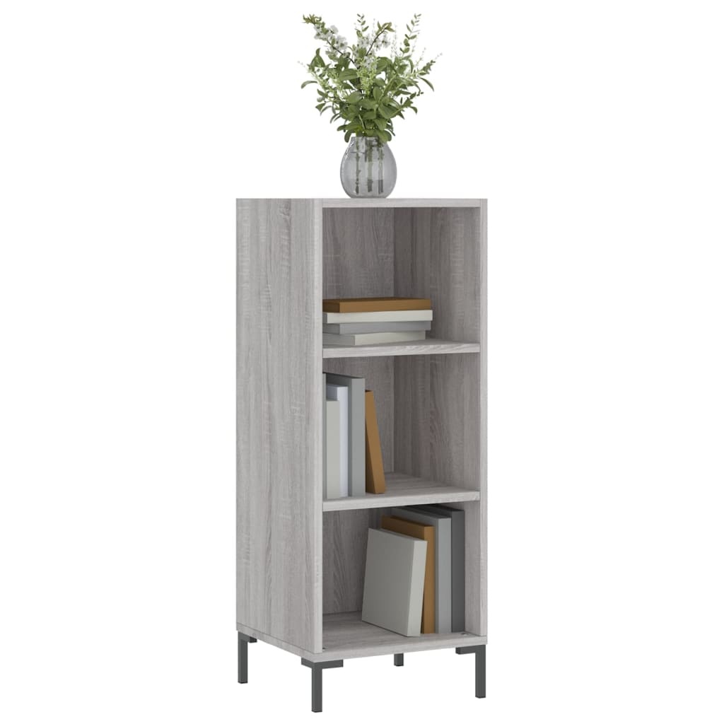 VidaXL Dressoir 34,5x32,5x90 cm bewerkt hout grijs sonoma eikenkleurig