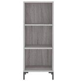 VidaXL Dressoir 34,5x32,5x90 cm bewerkt hout grijs sonoma eikenkleurig