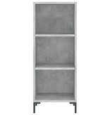 VidaXL Dressoir 34,5x32,5x90 cm bewerkt hout betongrijs