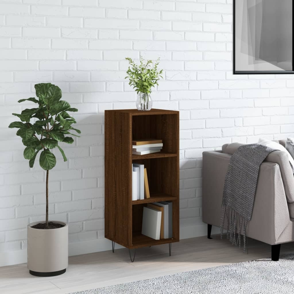 VidaXL Dressoir 34,5x32,5x90 cm bewerkt hout bruineikenkleurig