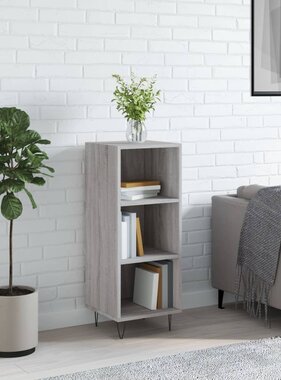 VidaXL Dressoir 34,5x32,5x90 cm bewerkt hout grijs sonoma eikenkleurig