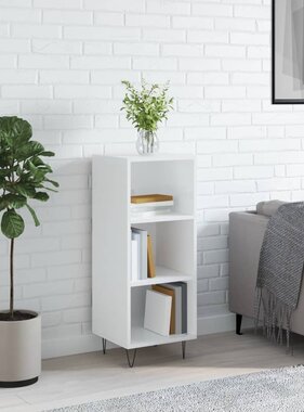 VidaXL Dressoir 34,5x32,5x90 cm bewerkt hout hoogglans wit