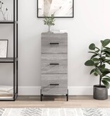 VidaXL Dressoir 34,5x34x90 cm bewerkt hout grijs sonoma eikenkleurig