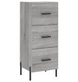VidaXL Dressoir 34,5x34x90 cm bewerkt hout grijs sonoma eikenkleurig